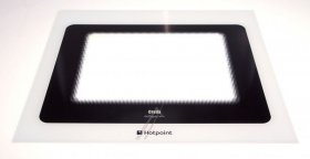 Door Panel - C00260107 C00260107 Oven Door Glass White 446x493 Hotpoint [Whirlpool Indesit]