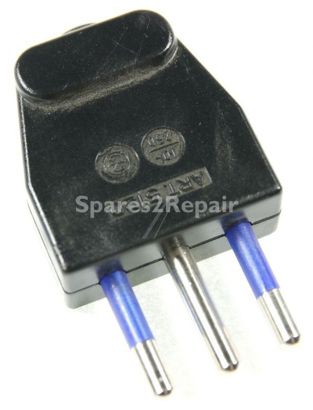 Bachmann Plug - Schutzkontaktmontagestecker , 3polig, Schwarz Italien