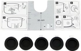Mounting Parts - 17007119 Fixture Fixing Piece 5 Adhesive Rings + Positioning Template [Bosch Siemens]