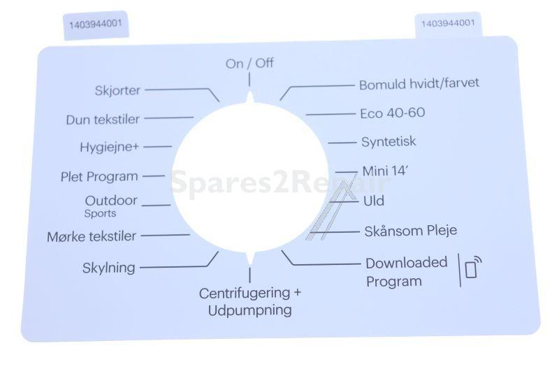 Switch Screen - 1403944001 C00915510 Adhesive Inlay Danish [Arcelik]