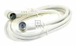 Compatible White Aerial Cable - Coaxial Cable Angled 1 5m White 2x9 52mm M-f