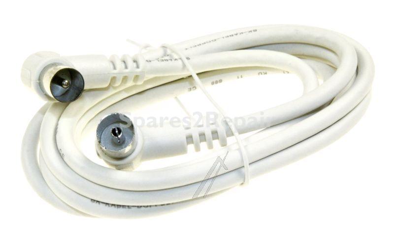 Compatible White Aerial Cable - Coaxial Cable Angled 1 5m White 2x9 52mm M-f