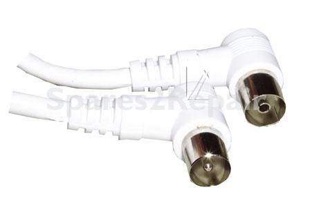 Compatible White Aerial Cable - Coaxial Cable White 2x9 52mm M-f angled
