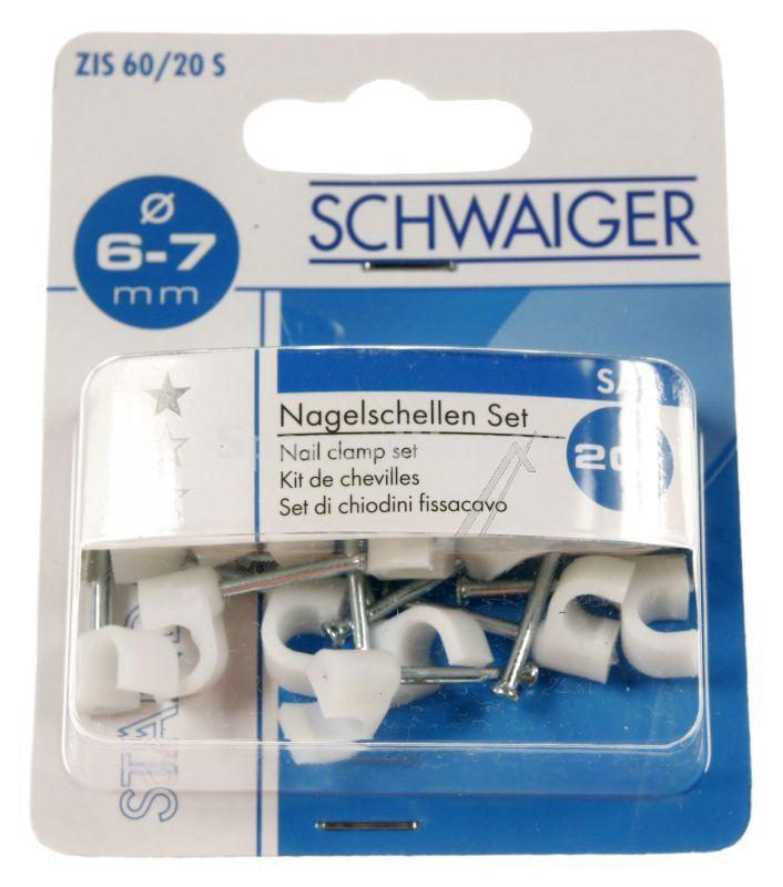 Schwaiger Cable Clamp - Nagelschellen: 6 - 7mm-20er Set Weiss - ZIS60/20S532