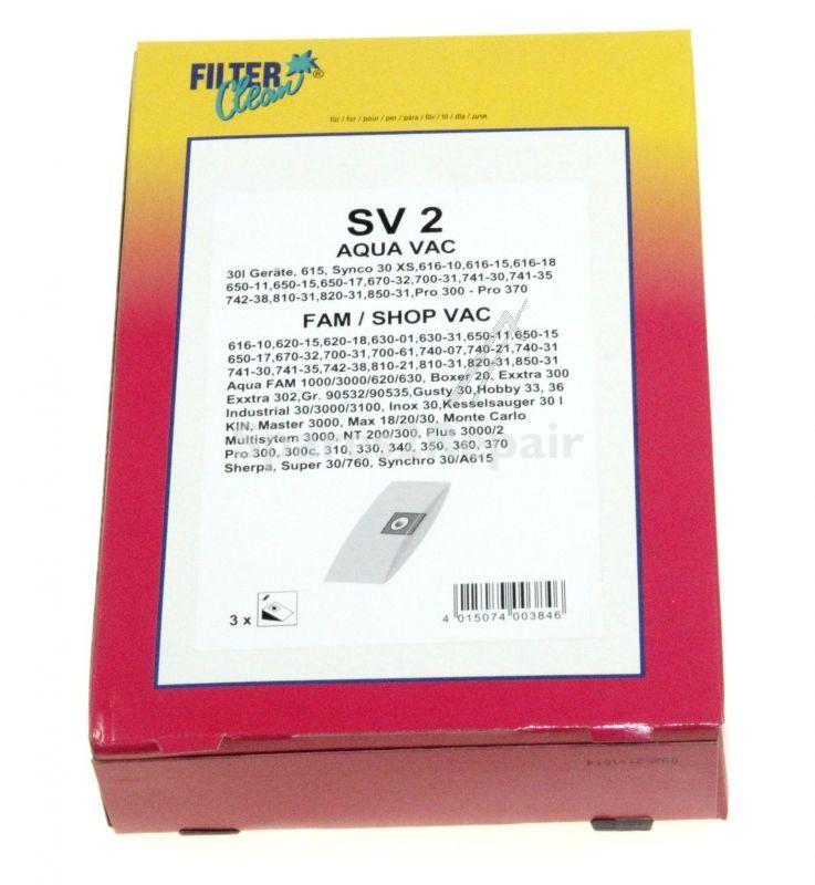 Filterclean Vacuum Cleaner Bags - Sv2 000171-k Paper Dust Bagx3