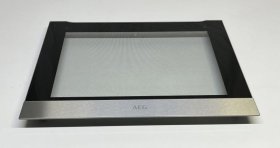Oven outer Door - 140037378142 Front Glass Inox Aeg 594x471 [Electrolux Aeg]