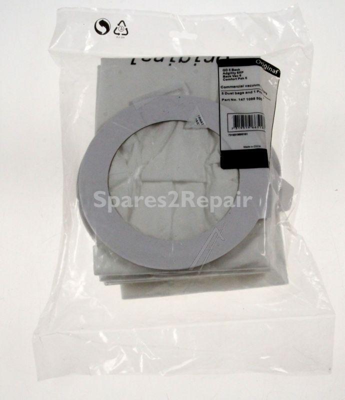 Nilfisk Vacuum Cleaner Bags - 147 1098 500 Dust Bag Kit 5l 5-pcs