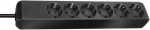 Brennenstuhl Six-way Trailing Socket - Eco-line Six-way Trailing Socket, Black, 1,5m