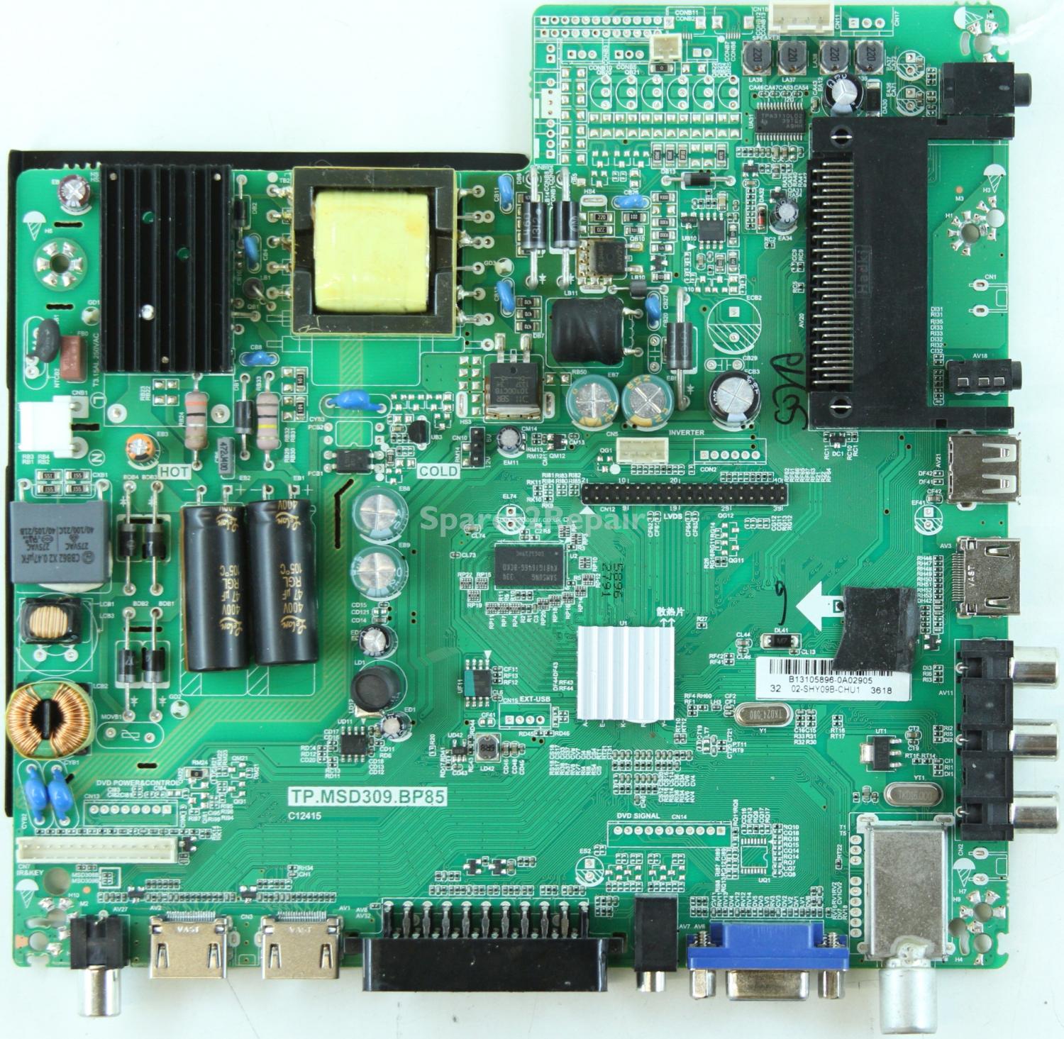 Blaupunkt 32/147I-GB-5B-HBKUP-UK - Main Board - 02-SHY09B-CHU1 - B13105896 - TP.MSD309.BP85