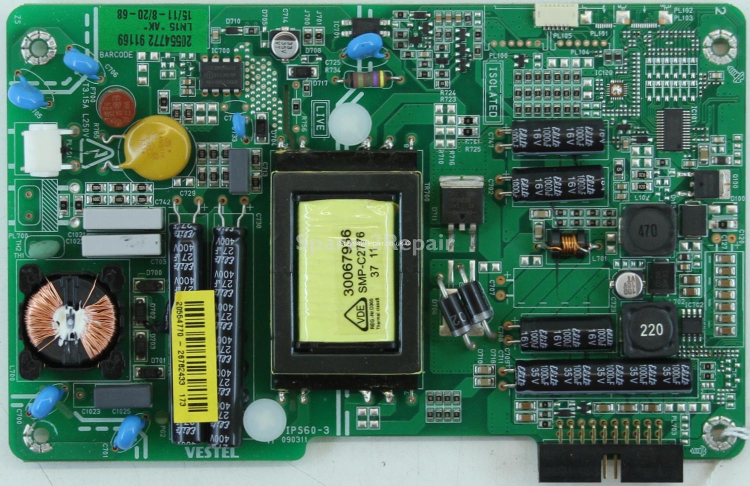 Bush LED22982DVDFHD - PSU - 20554770 - 17IPS60-3 V1 - 090311
