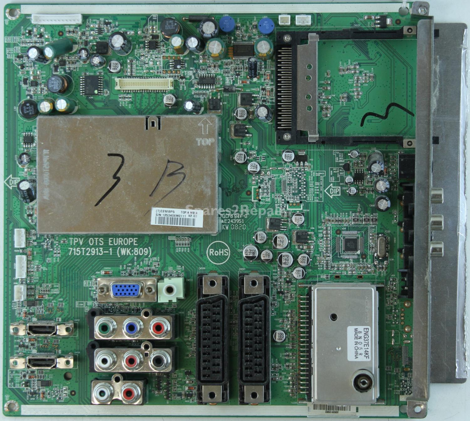 Bush LT42M1CFA - Main AV - 715T2913-1 (WK:809) - (T)82MBP8 - V2.03 - TPV OTS EUROPE