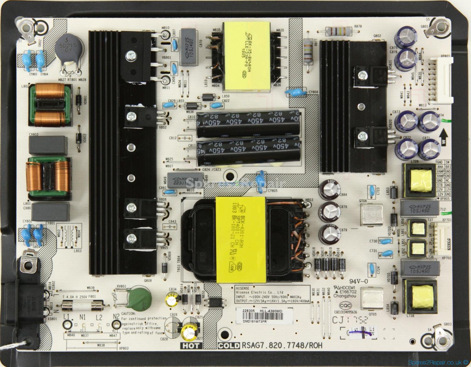Hisense H55A6500UK - PSU - 228305 - HLL-4360WD - RSAG7.820.7748/ROH - CQC13134095636
