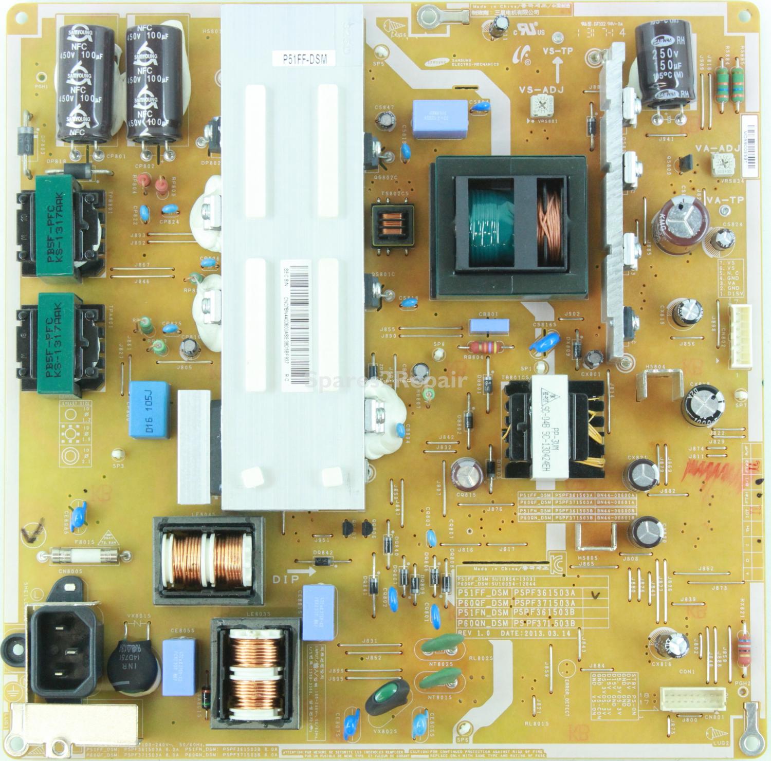 Samsung PS51F5500AK - Power Supply - BN44-00600A - PSPF361503A - P51FF_DSM