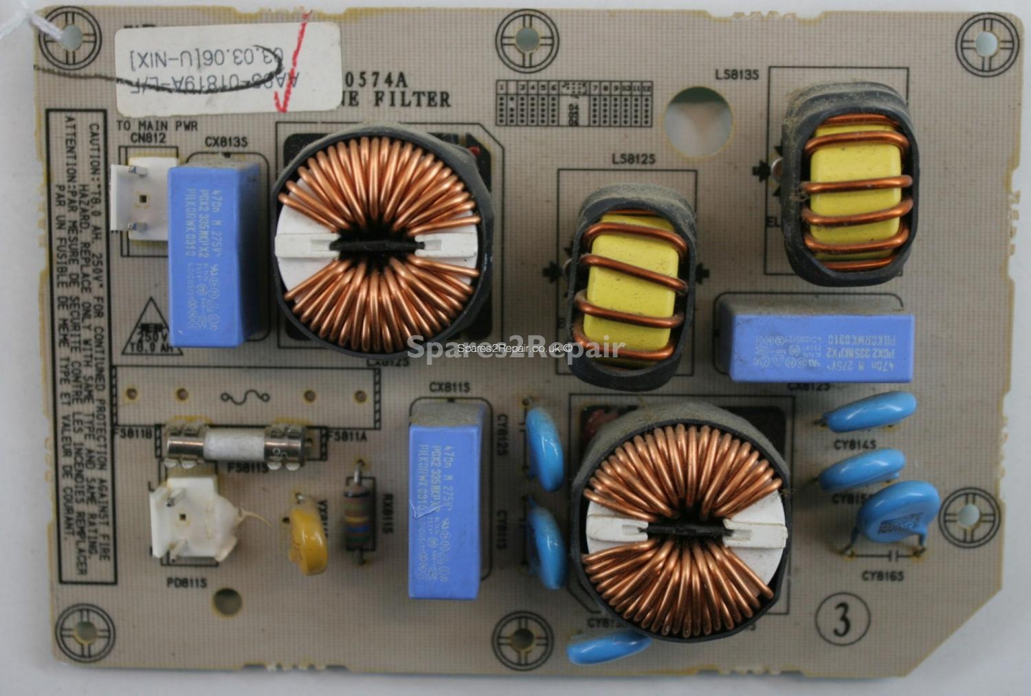 Samsung PS-42P2ST - PSU - AA41-00574A - D53A PS-42S LINE FILTER - D53A PS-42P2S LINE FILTER