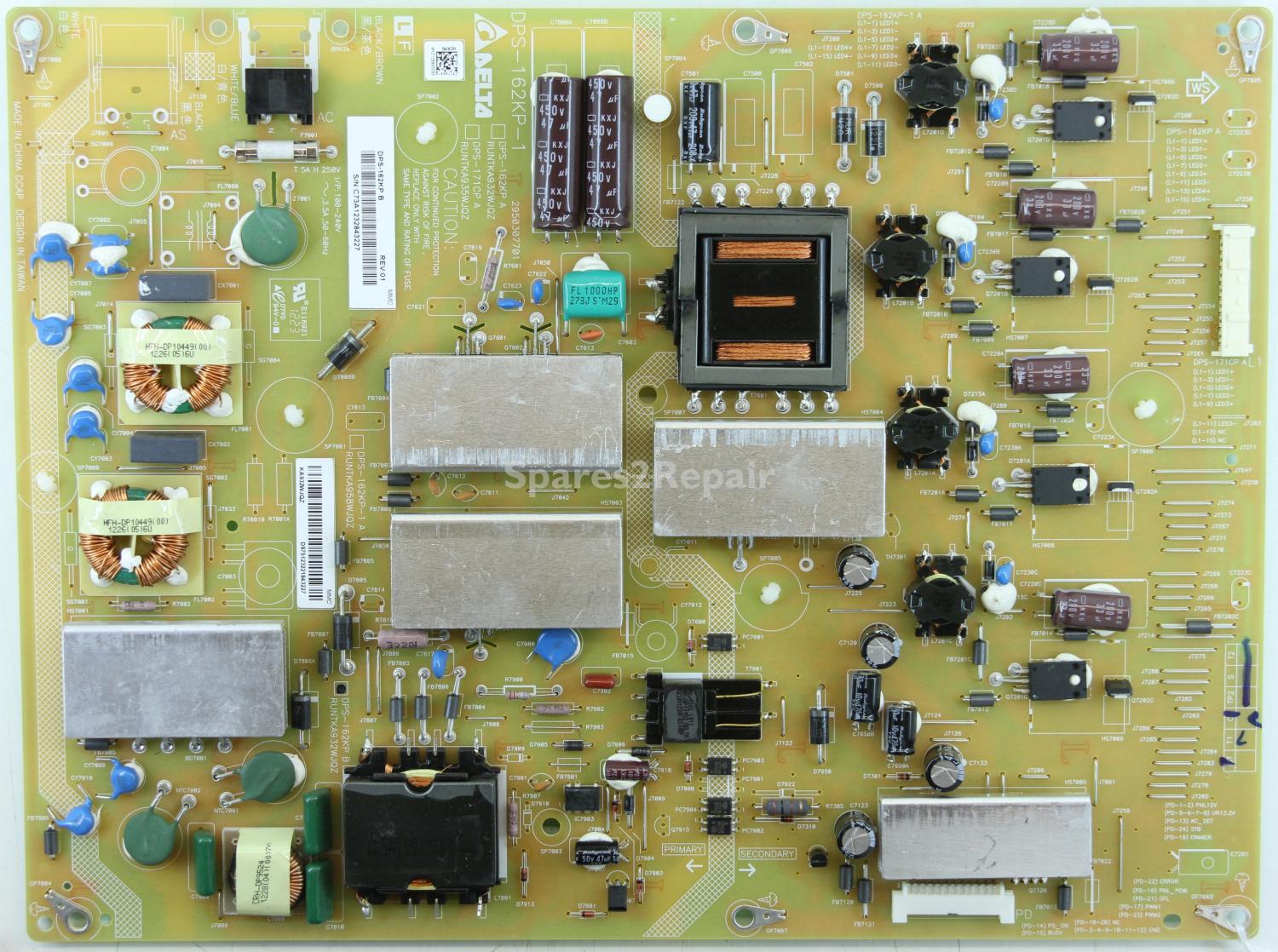 Sharp LC-60LE741E - PSU - DPS-162KP B - REV:01 - RUNTKA932WJQZ - DPS-162KP-1