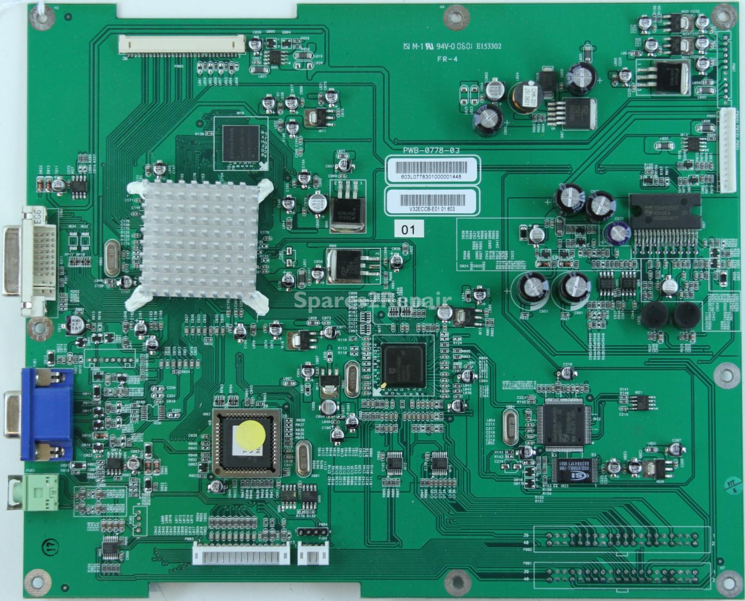 Unknown 32 Inch - AV Board - V32ECCB-E01 01 603 - PWB-0778-03